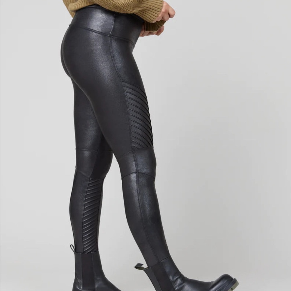 SPANX Black Moto Faux Leather Leggings
